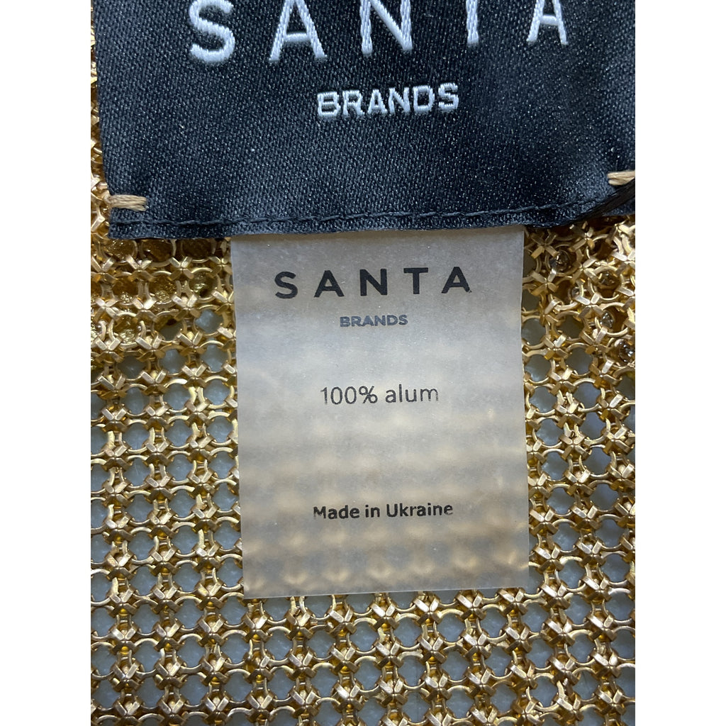 Santa Brands 'Cropped' Gold Rhinestone Embellished Top Size OS - NWT