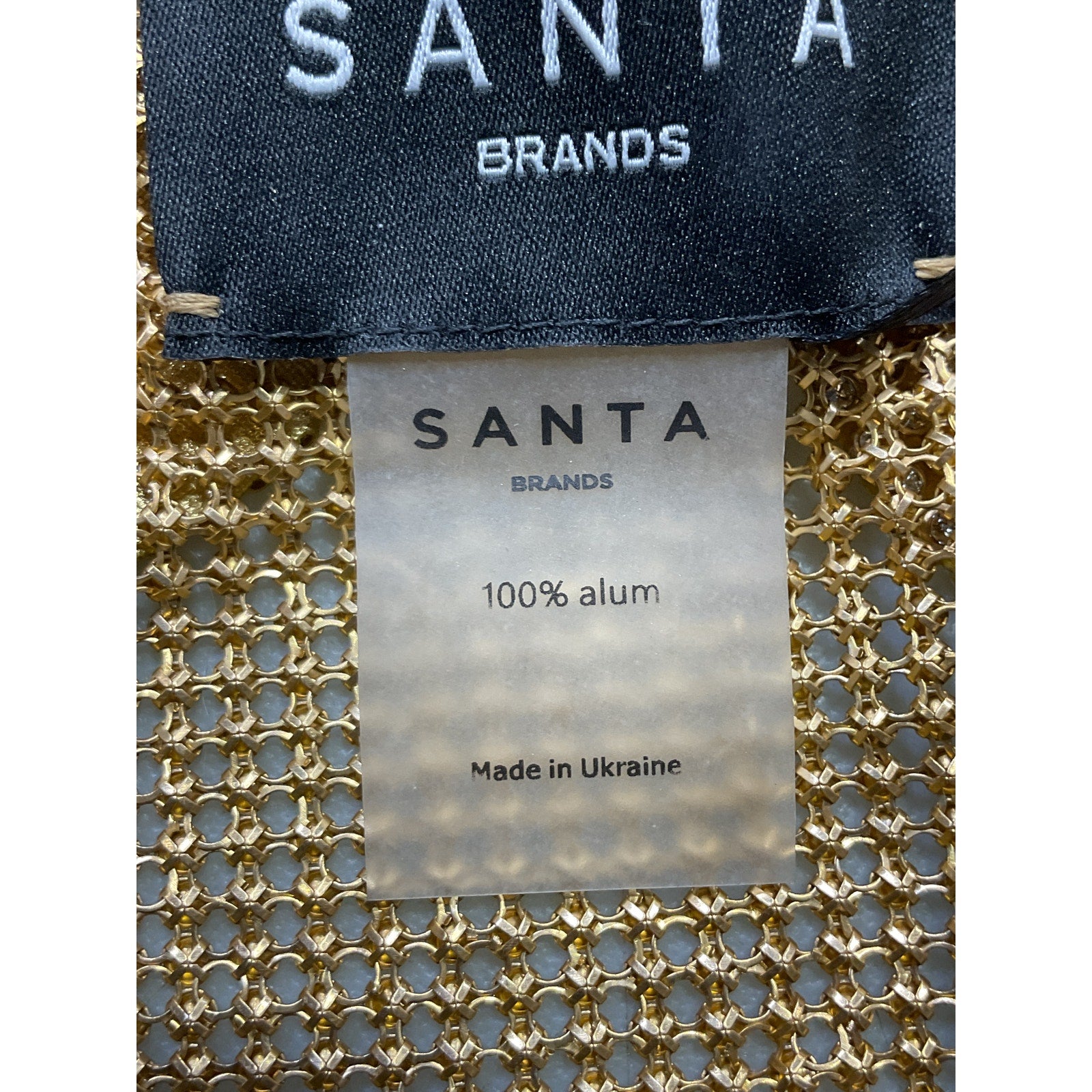 Santa Brands 'Cropped' Gold Rhinestone Embellished Top Size OS - NWT
