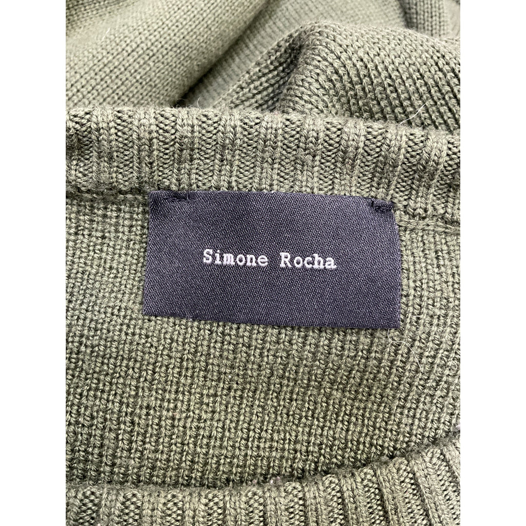 Simone Rocha 'Button-Detailed' Green Wool Sweater Size S