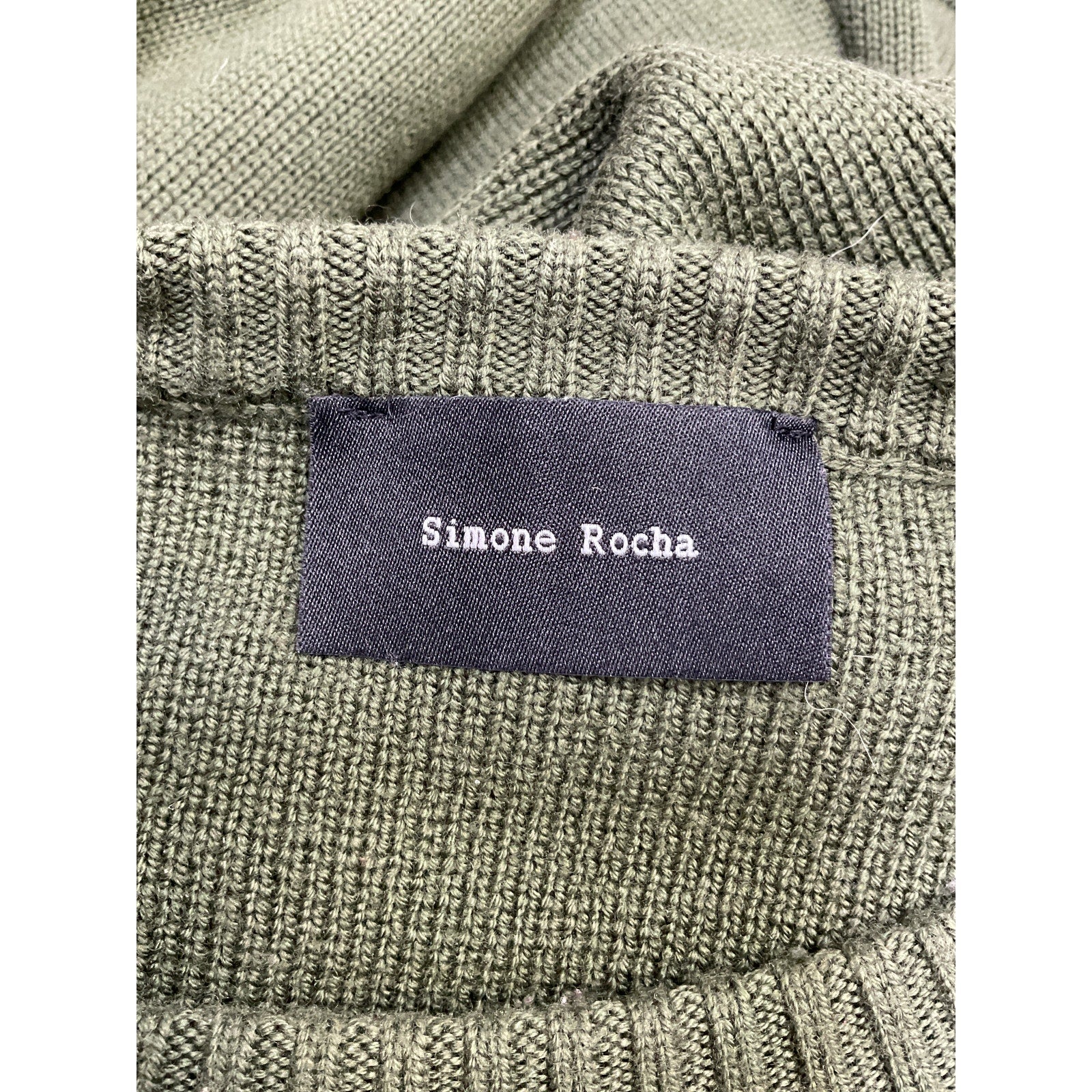 Simone Rocha 'Button-Detailed' Green Wool Sweater Size S