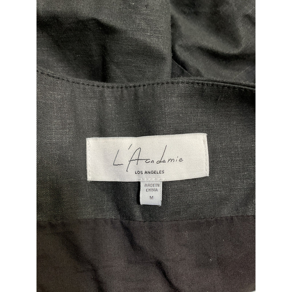 L'Academie 'Millie' Black Viscose Crop Top Size M