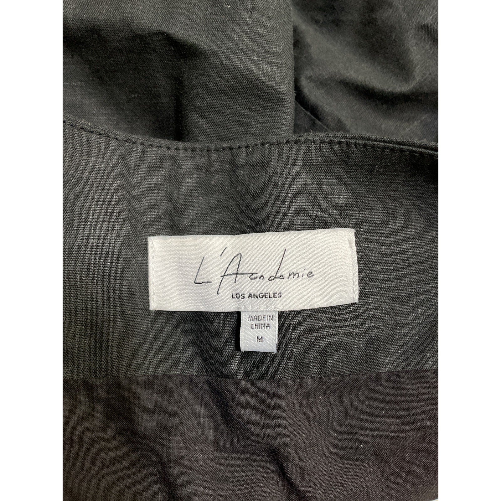 L'Academie 'Millie' Black Viscose Crop Top Size M