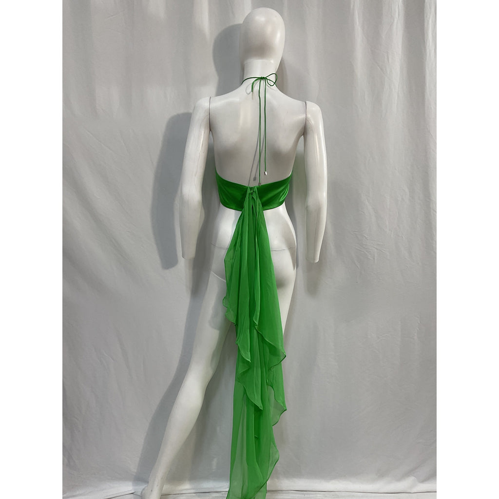 Retrofete 'Mesta' Green Silk Top Size S