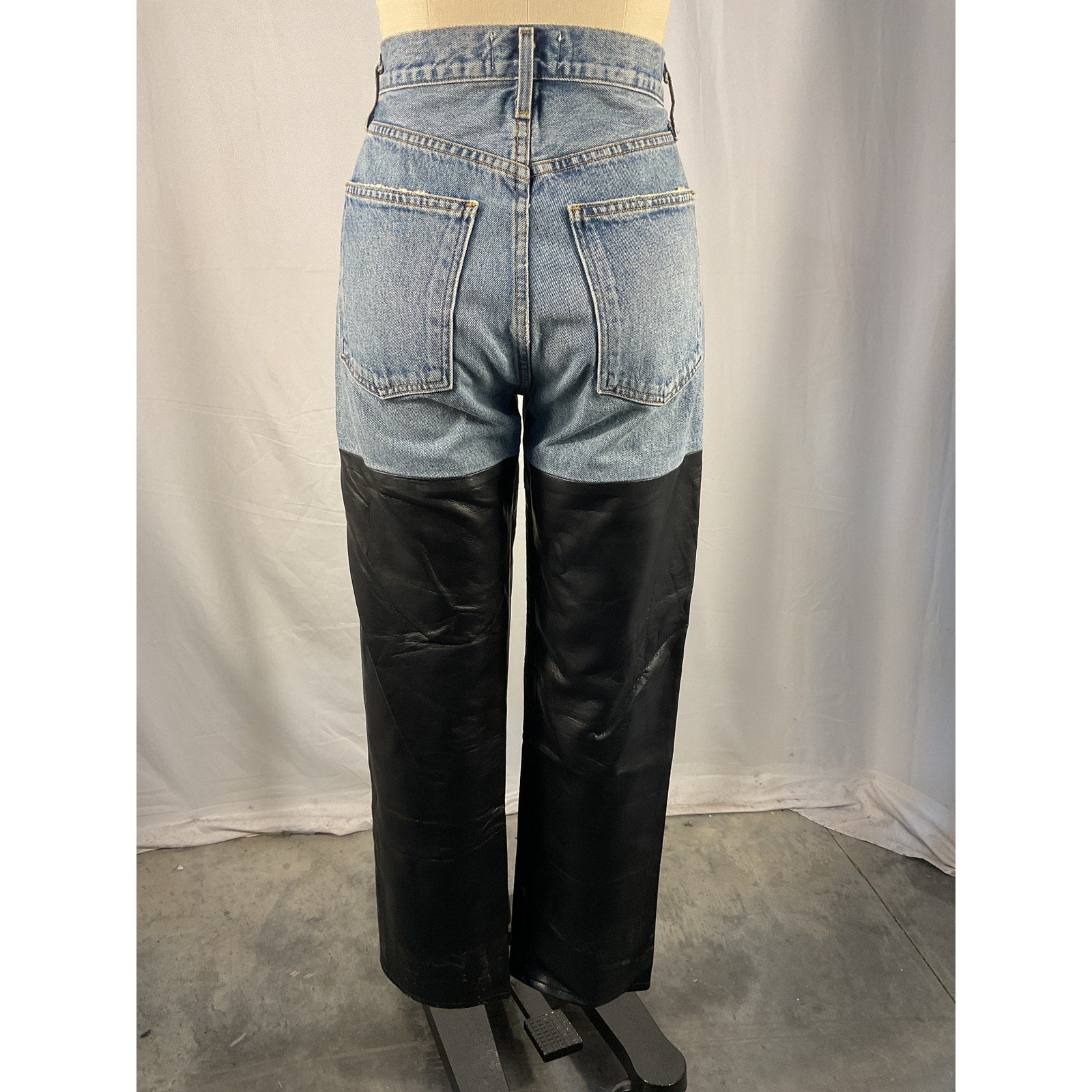 Agolde Pieced 90'S Blue Cotton Pinch Waist Denim Jean Size 25