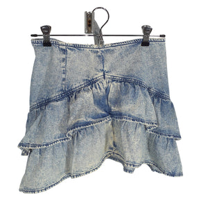 Mother Chic Blue The Ruffle Mini Skirt Bottom Size 26