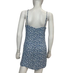 Reformation Floral Azul Simi Linen Dress Size M