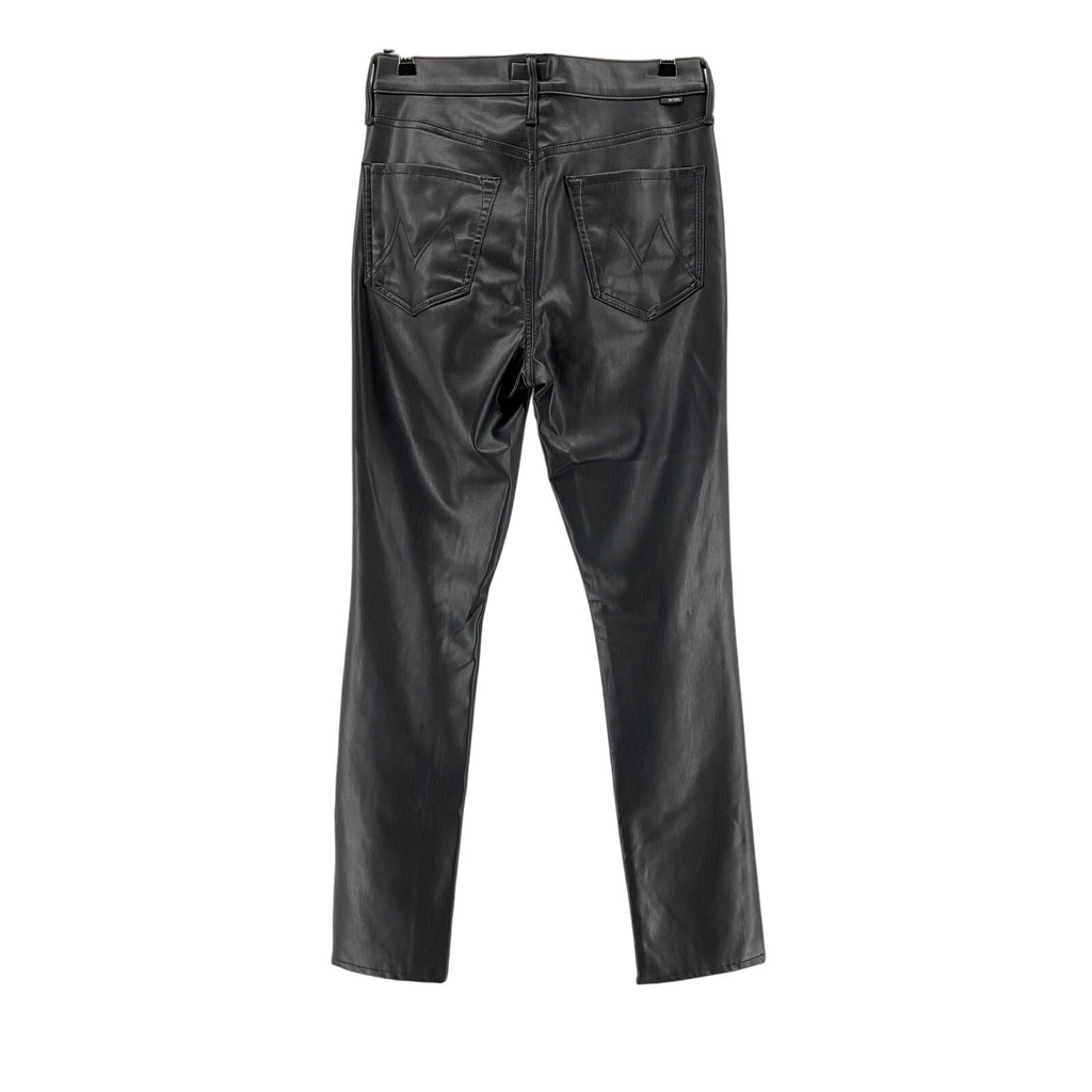 Mother 'The Dazzler' Black Polyurethane Skimp Pant Size 28