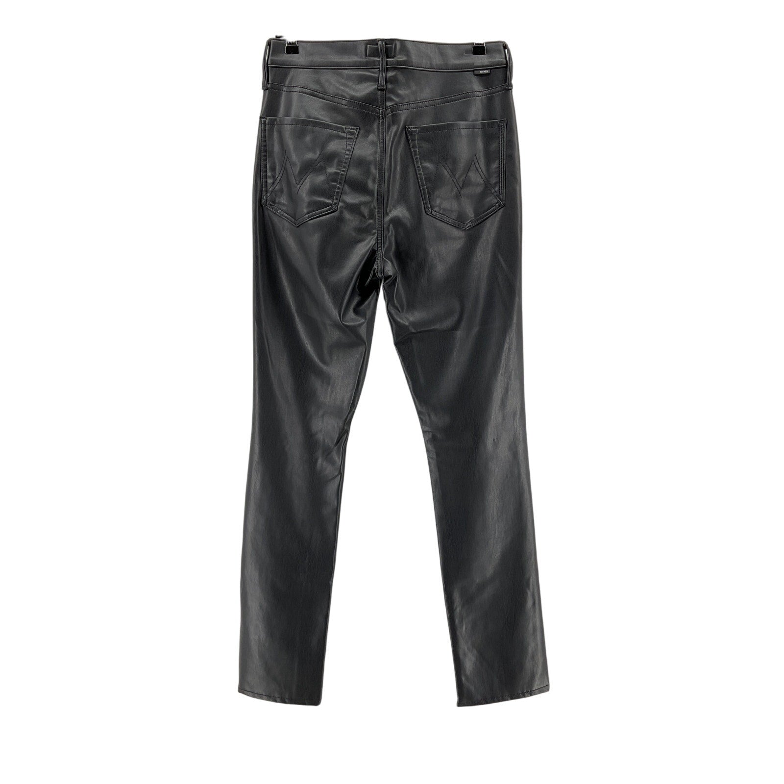 Mother 'The Dazzler' Black Polyurethane Skimp Pant Size 28