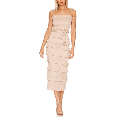 V. Chapman 'Lily' Tan Polyester Dress Size 4