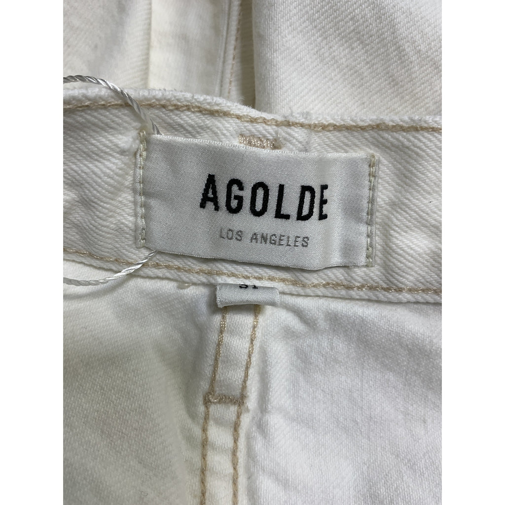 Agolde 'Parker' White Cotton Long Short Size 31