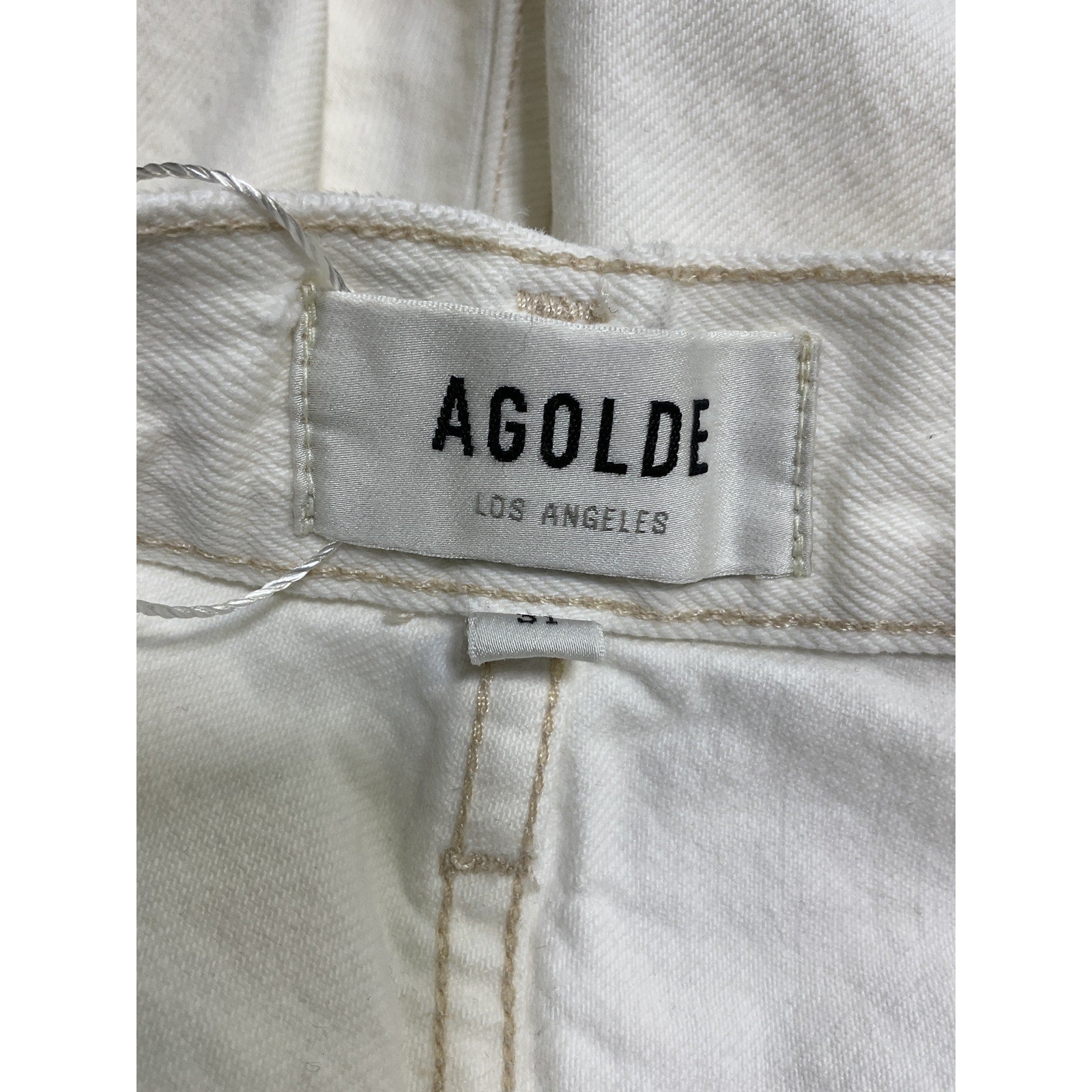 Agolde 'Parker' White Cotton Long Short Size 31