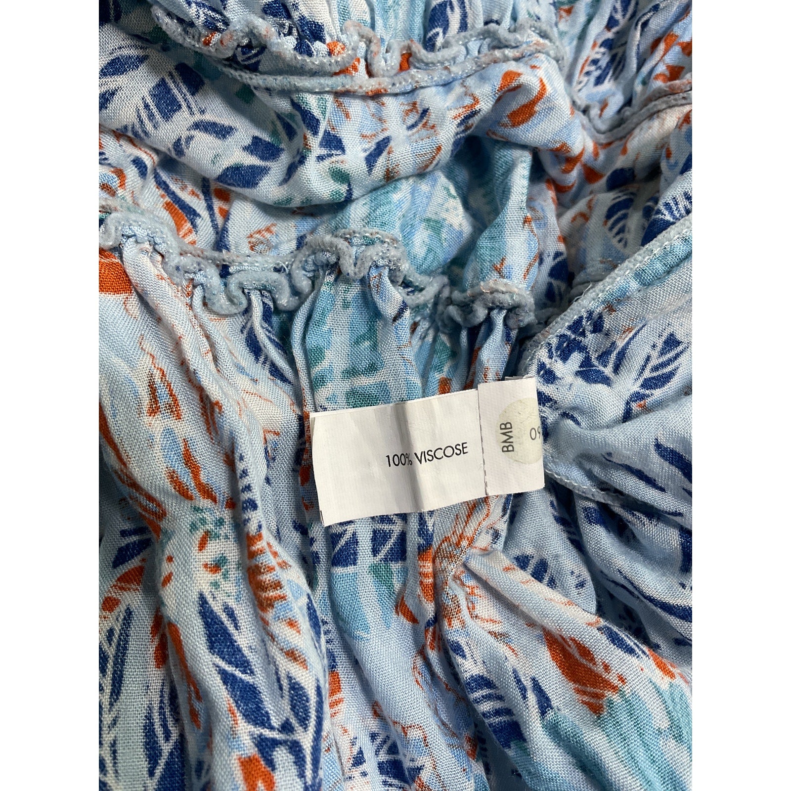Poupette St Barth 'Clara' Blue Viscose Floral Tasseled Mini Dress Size S