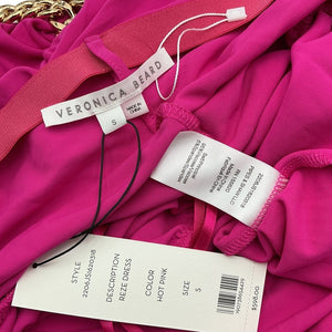 Veronica Beard Ruched Fuchsia Reze Dress Size S