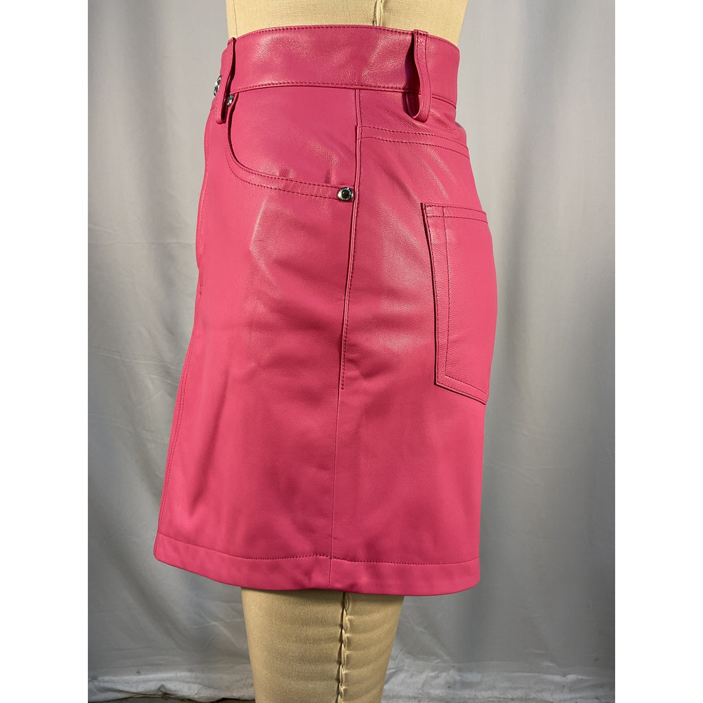 Alexandre Vauthier Pink Leather Skirt Size 36