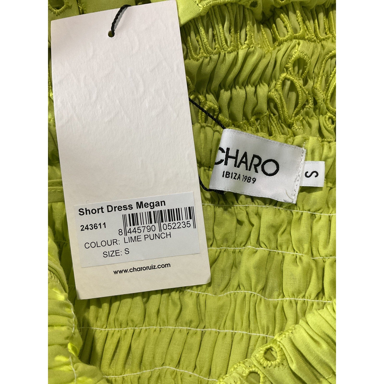 Charo Ruiz 'Megan' Green Polyester Mini Dress Size S NWT