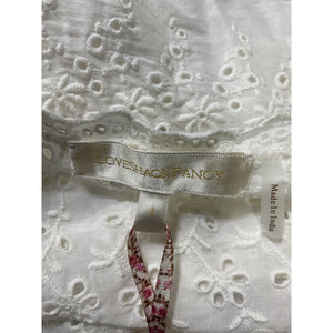 Loveshackfancy Eyelet True White Luvita Crop Top Size 4 NWT