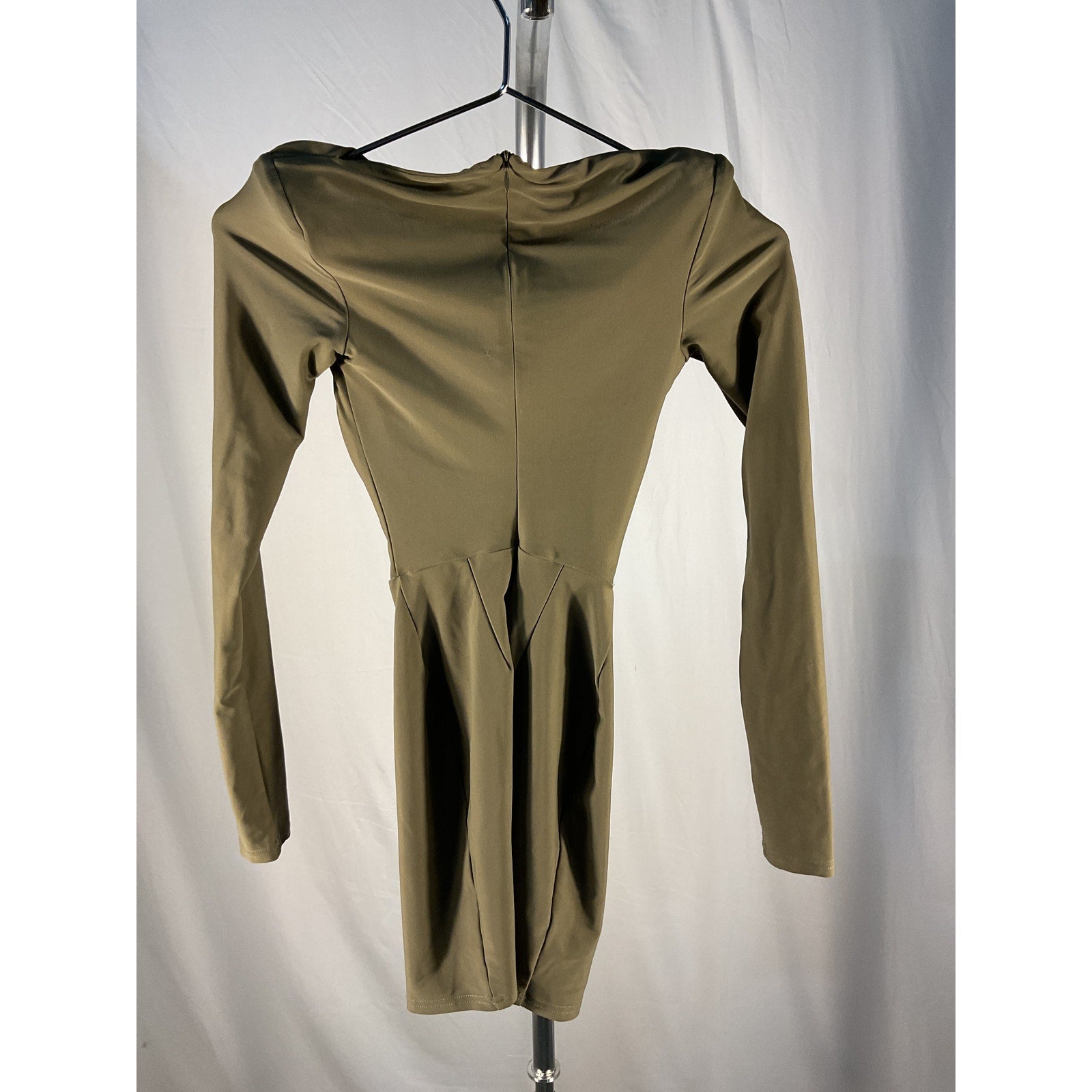 Alex Perry Barett Twist Green Nylon  Sweetheart Long Sleeve Mini Dress Size 0 - NWT
