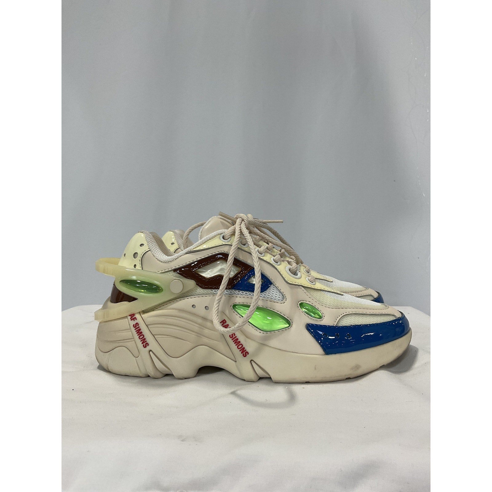 Raf Simons 'Cylon-21' White Leather Sneakers Size 6