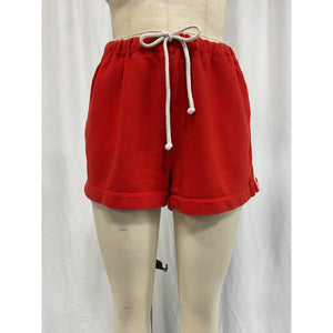 Donni. 'The Stripe' Red Cotton Eco-Terry Short Size L
