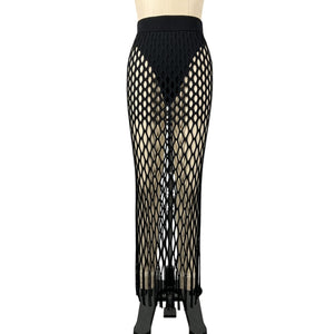 Dion Lee Sheer Black Reef Net Skirt Size XS / S