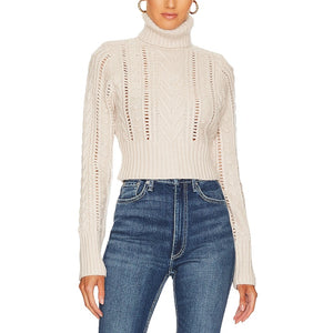 Rag And Bone Cable Knit Beige Elizabeth Turtleneck Sweater Size S