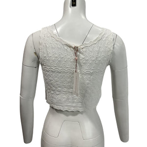 Loveshackfancy Eyelet True White Luvita Crop Top Size 4 NWT