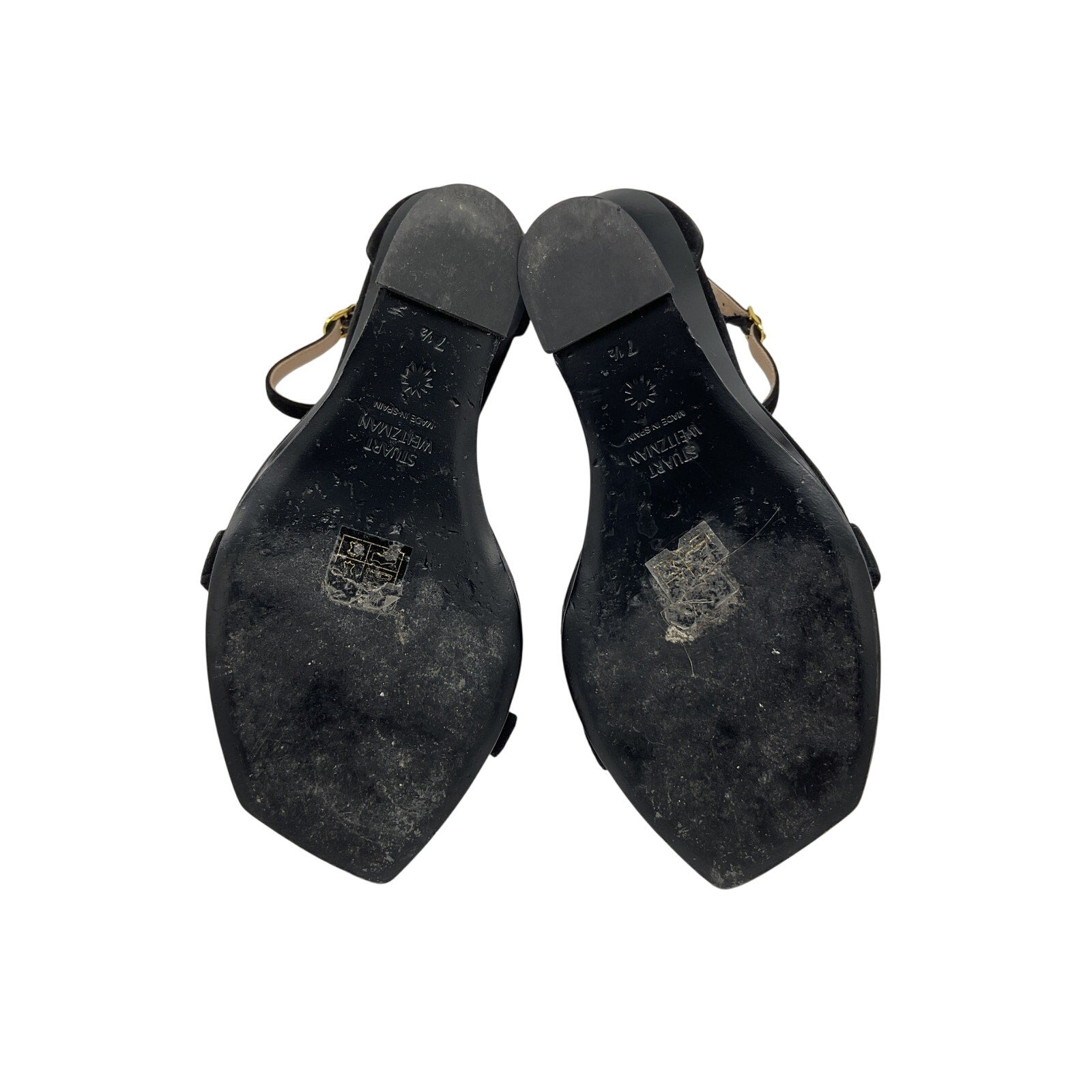 Stuart Weitzman 'Nudistrebel' Black Suede Sandal Size 7.5