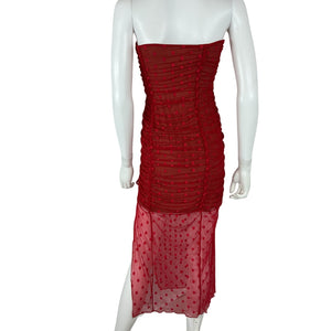 Majorelle Ruched Red Brady Dress Size M