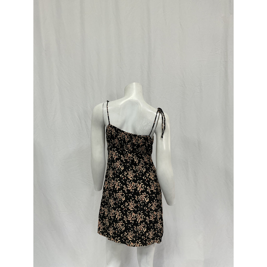 Ba&Sh 'Volver' Black Viscose Floral Print Mini Dress Size S