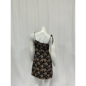 Ba&Sh 'Volver' Black Viscose Floral Print Mini Dress Size S