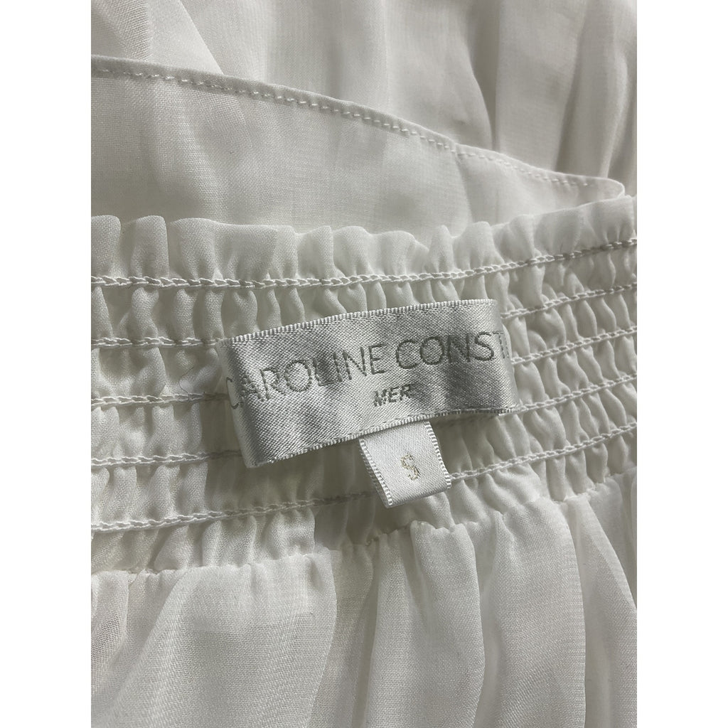 Caroline Constas 'Cassiopeia' White Chiffon Satin Skirt Size S