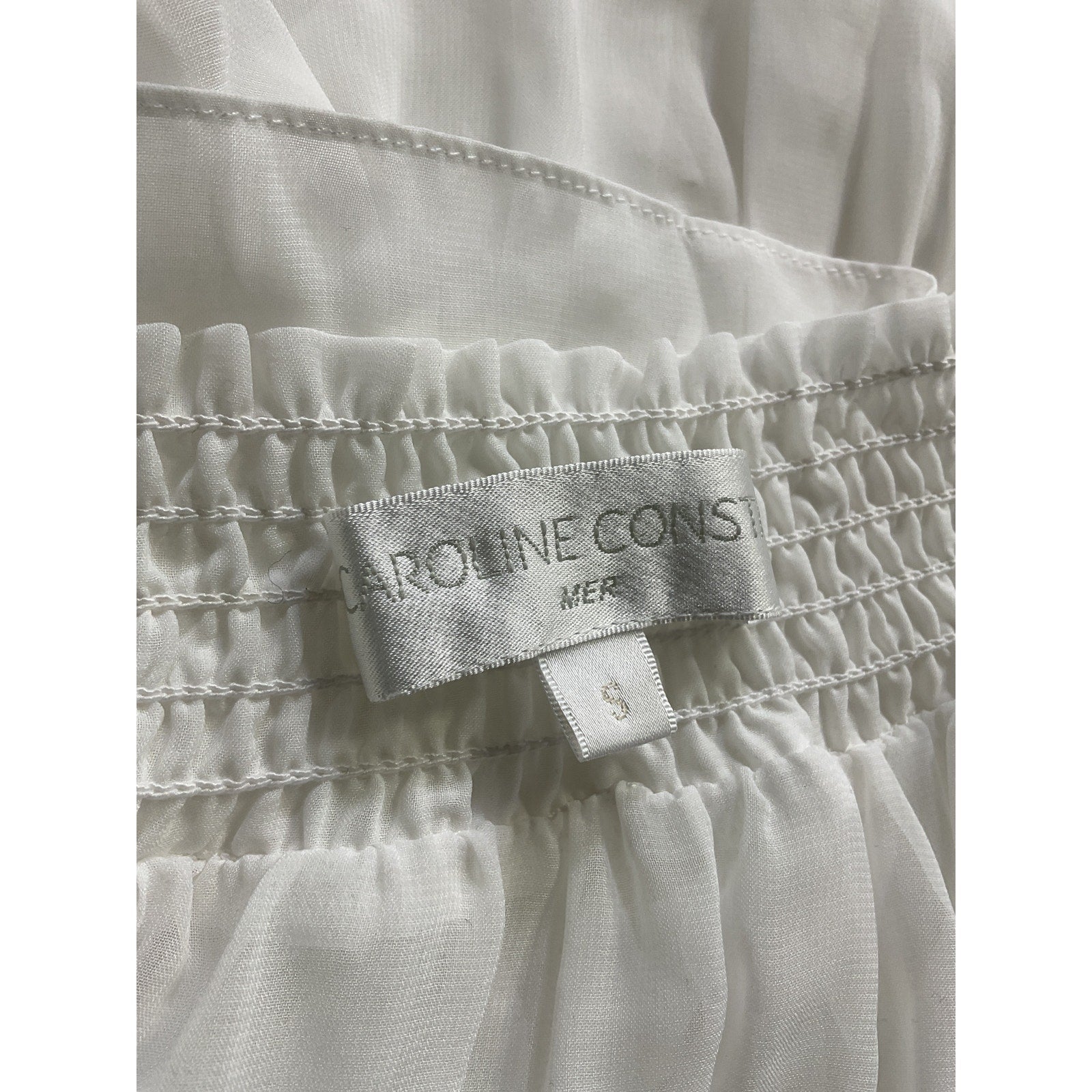 Caroline Constas 'Cassiopeia' White Chiffon Satin Skirt Size S