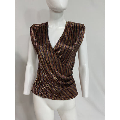 Ramy Brook 'Serena' Blue V Neck Sleeveless Top Size S