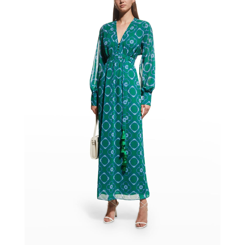 Neiman Marcus 'Alexis Skarla' Green V Neck Dress Size S - NWT