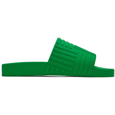 Bottega Veneta Textured Green Ridged Strap Sandals Size 42 EU