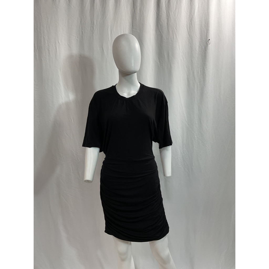 Atm Anthony 'Thomas' Black Melillo Matte Jersey Short Sleeve Ruched Mini Dress Size XL
