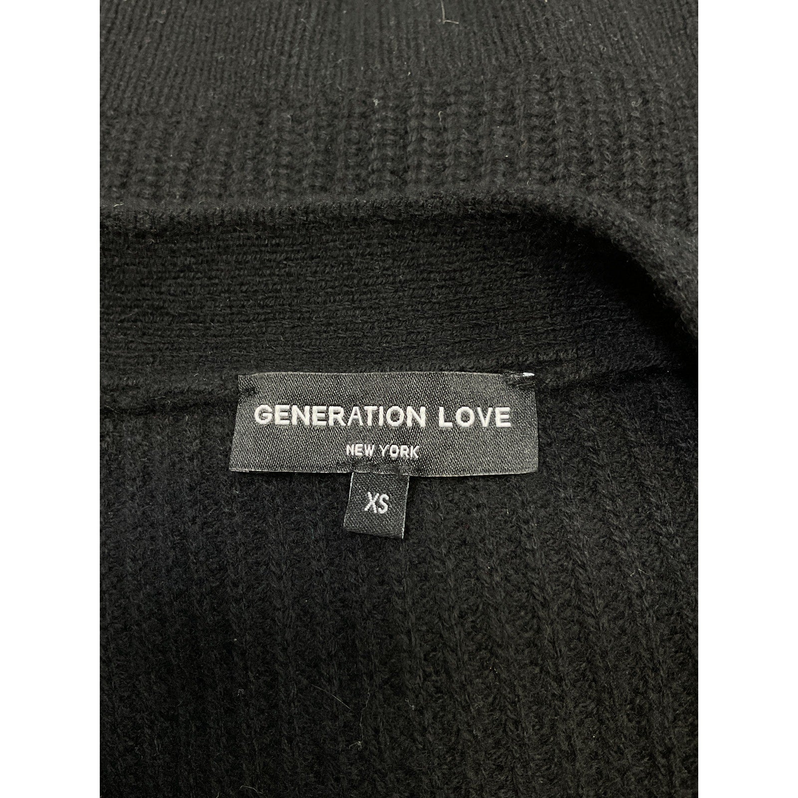 Generation Love 'Monse' Black Merino Wool Cropped Cardigan Size XS