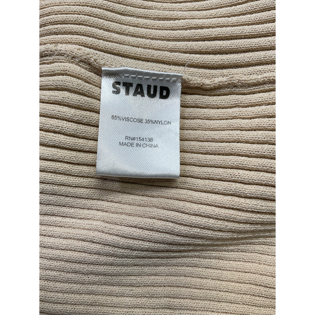 Staud Short Sleeve Black Viscose Cargo Sweater Size M