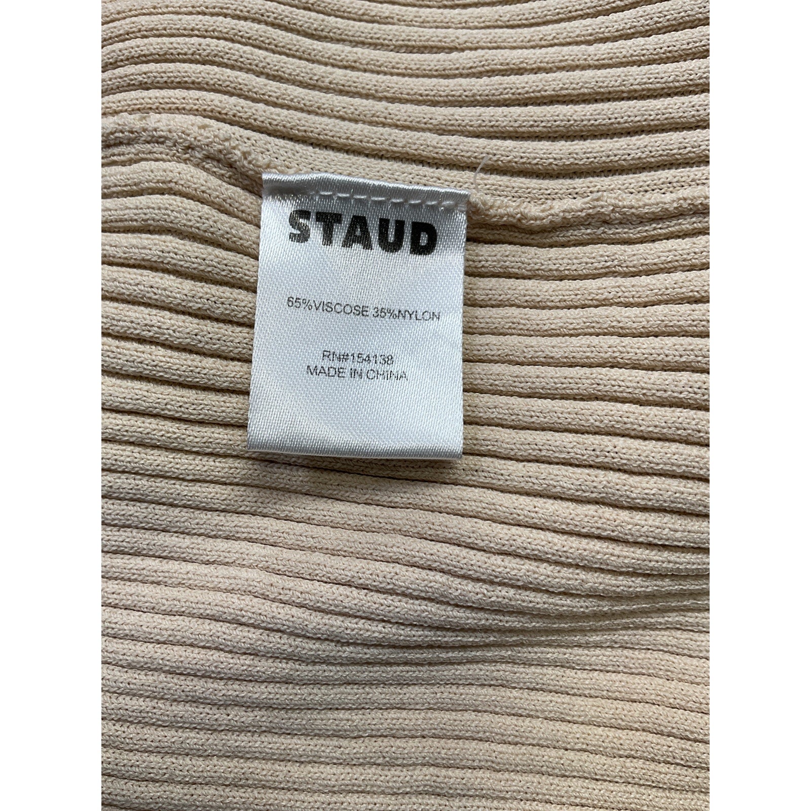 Staud Short Sleeve Black Viscose Cargo Sweater Size M