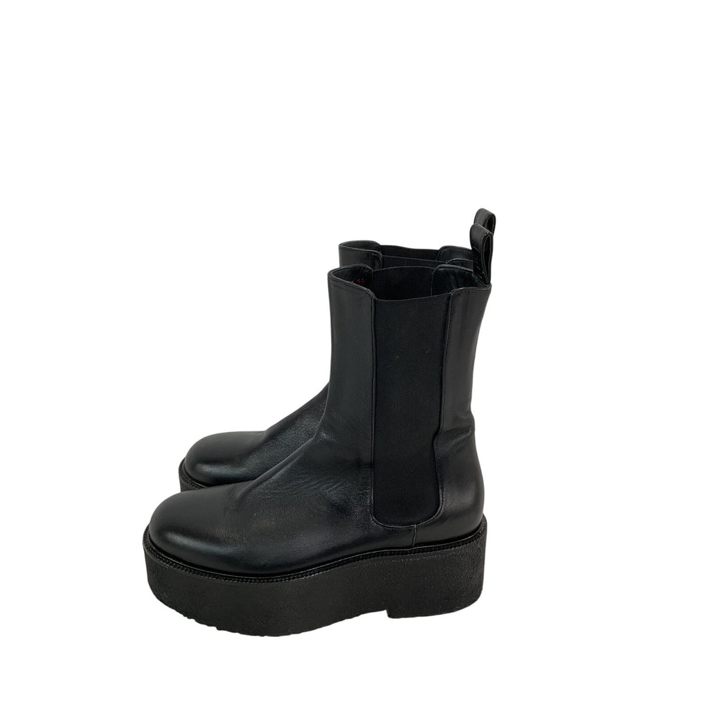 Staud 'Palamino' Black Leather Platform Leather Boots Size 8