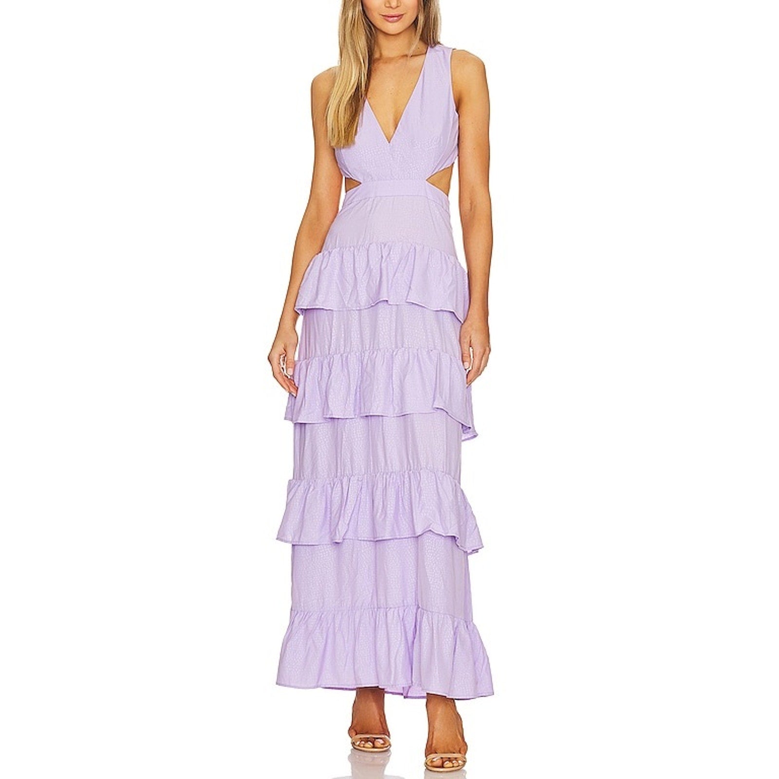 Line & Dot 'Christy' Purple Polyester Maxi Dress Size L