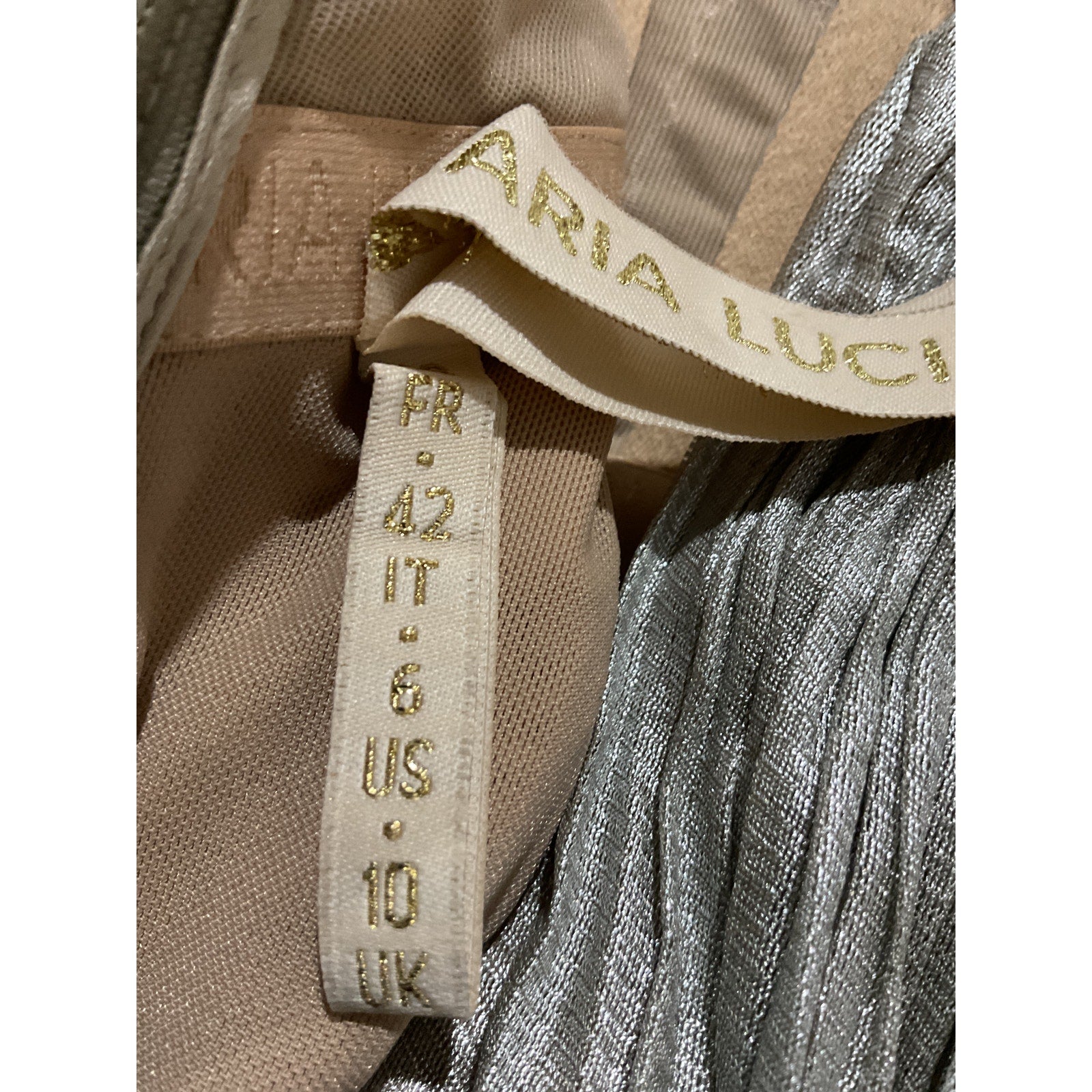 Maria Lucia 'Hohan Noor' Silver Tulle Gown Size 38