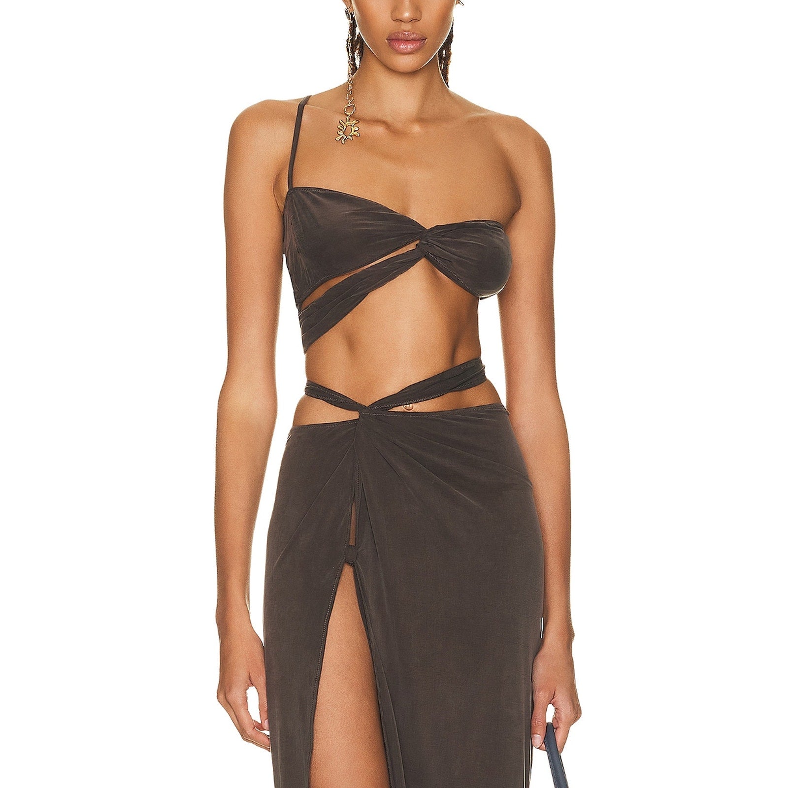 Jacquemus Le Bandeau Brown Cupro Espelho Top Size S - NWT