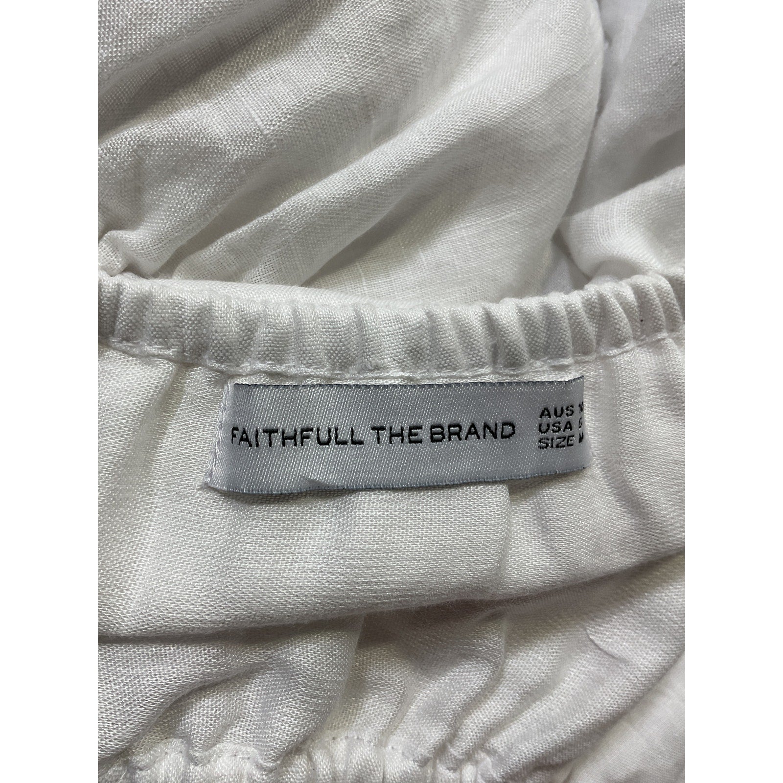 Faithfull The Brand 'Almero' White Cut-Out Linen Mini Dress Size M
