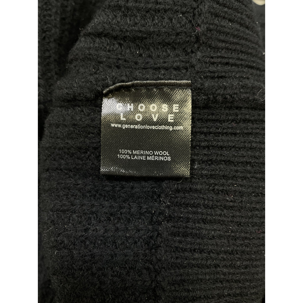 Generation Love 'Monse' Black Merino Wool Cropped Cardigan Size XS