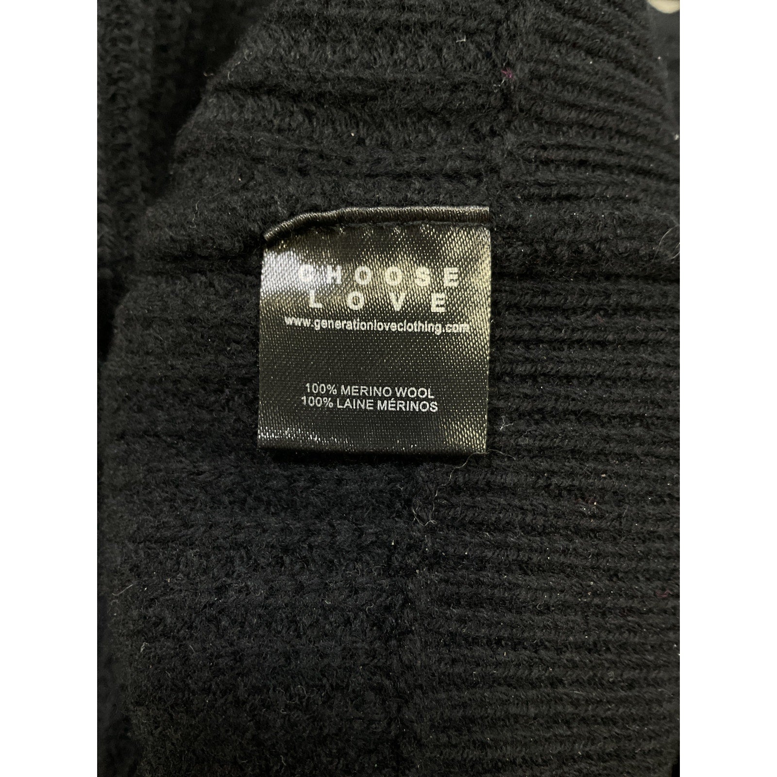 Generation Love 'Monse' Black Merino Wool Cropped Cardigan Size XS