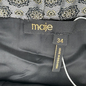 Maje Metallic Gray Jacquard Shorts Size 34 / US 0