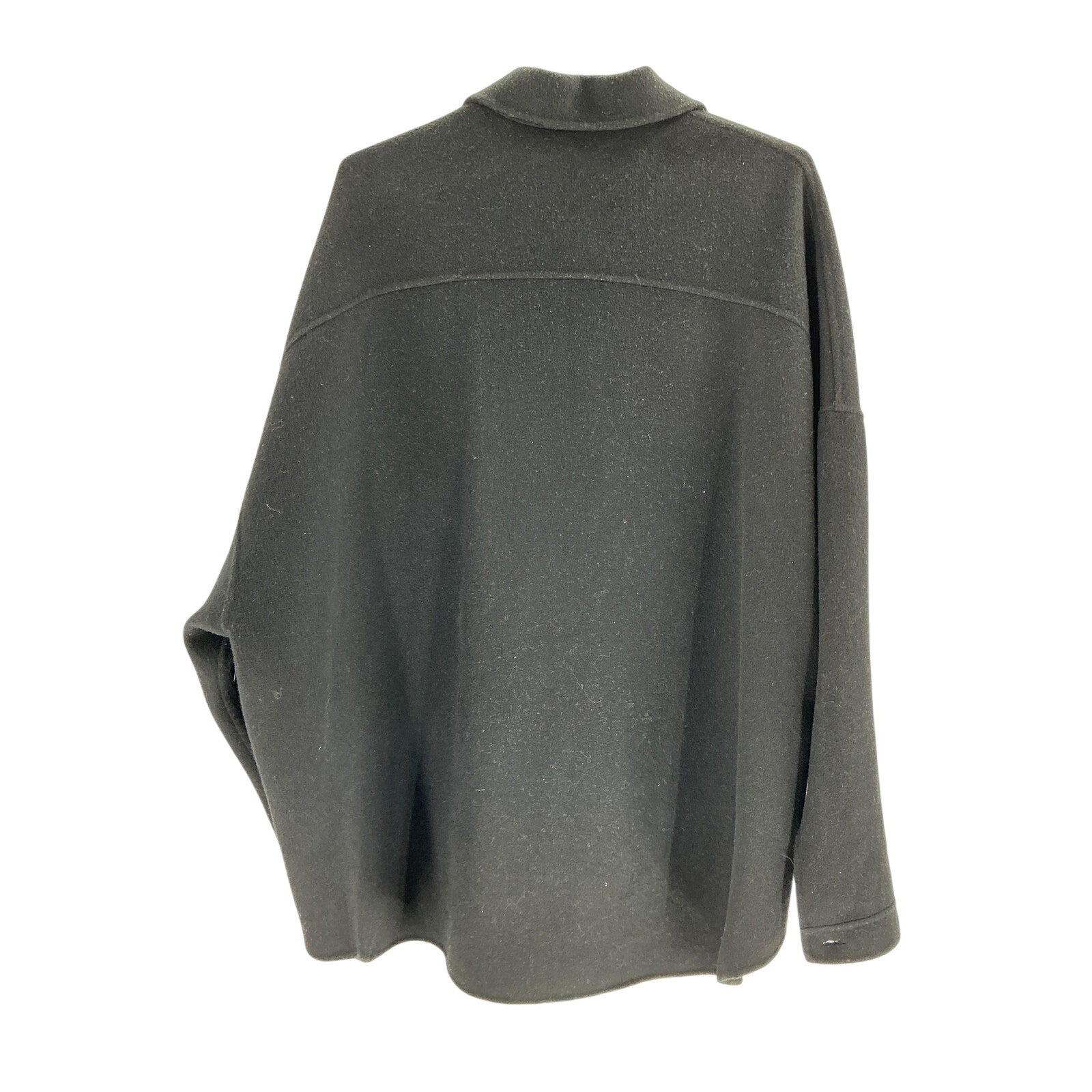 The Frankie Shop 'Dallas' Black Wool Overshirt Size L