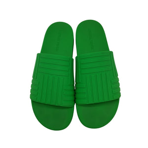 Bottega Veneta Textured Green Ridged Strap Sandals Size 42 EU
