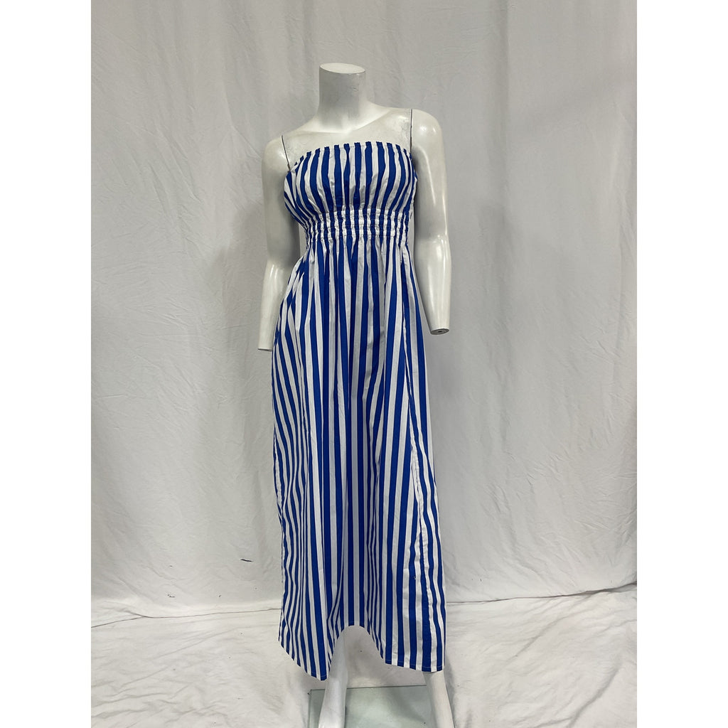 Faithfull The Brand 'Le Bon' Blue Cotton Midi Dress Size S